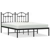 vidaXL Metal Bed Frame without Mattress with Headboard Black 150x200cm