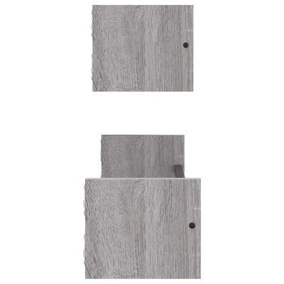 vidaXL Wall Shelves with Bars 2 pcs Grey Sonoma 60x16x14 cm