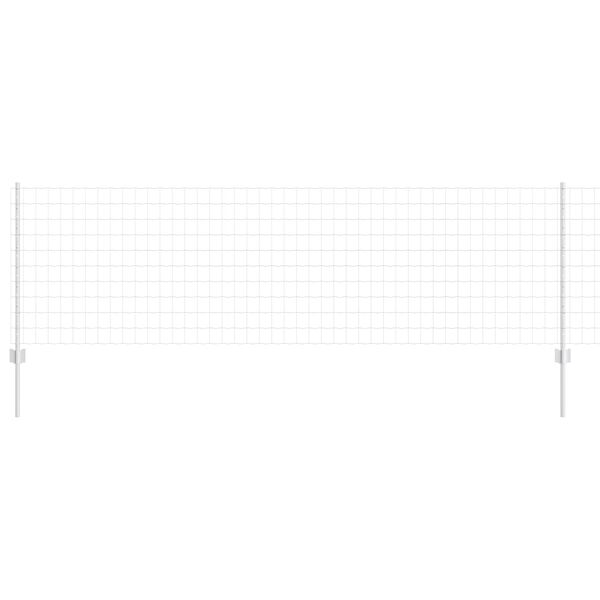 vidaXL Fence with Post Silver 0.8 x 10 m Steel