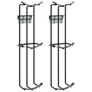 vidaXL Barrel Jump Cups 2 pcs Black Steel
