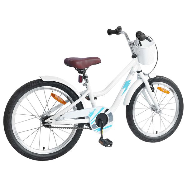 vidaXL Kids Bike 18'' for 5-7 Years Old White