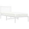 vidaXL Metal Bed Frame without Mattress with Headboard White 80x200cm