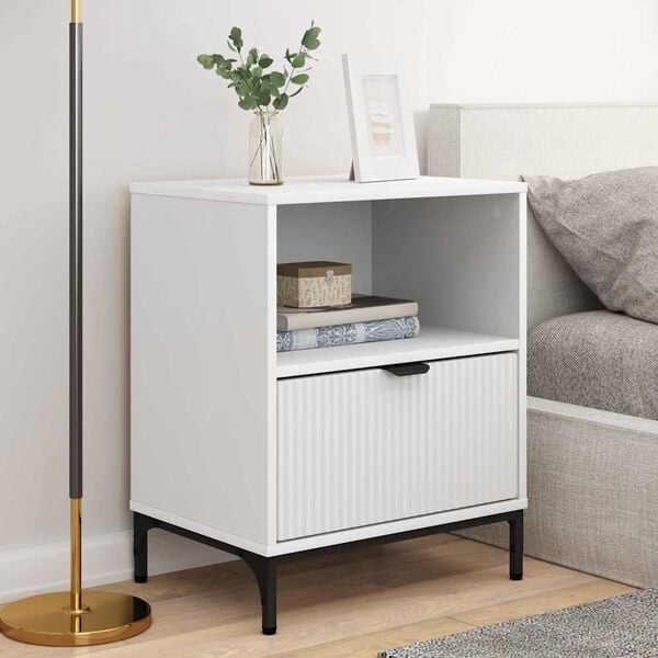 vidaXL Bedside Cabinet 2 pcs White 49 x 36 x 61 cm Engineered wood