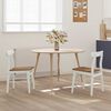 vidaXL Dining Chair 2 pcs White and Natural Solid Wood