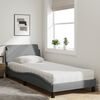 vidaXL Bed with Mattress "Dover" Light Grey Single Fabric