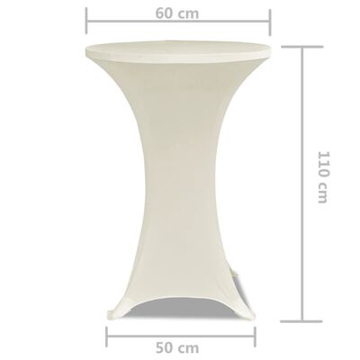 Standing Table Cover Ø60cm Cream Stretch 2 pcs