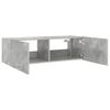 vidaXL TV Wall Cabinet with LED Lights Concrete Grey 100x35x31 cm