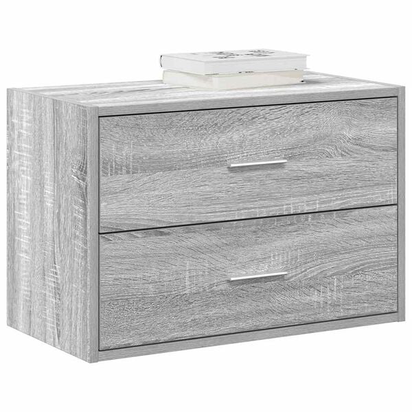 vidaXL Cabinet with 2 Drawers Grey Sonoma 60x31x40 cm Engineered Wood