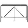 vidaXL Bar Table with Glass Top Black 180x70x110 cm Poly Rattan