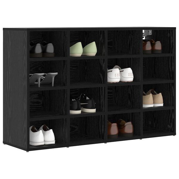 vidaXL Shoe Cabinet Black Oak 103 x 30 x 67 cm Engineered Wood