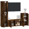 vidaXL 4 Piece TV Cabinet Set Smoked Oak Engineered Wood