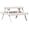 vidaXL Picnic Table White 105x134x75 cm Solid Wood Pine