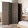 vidaXL Room Divider 5 Panels Grey Poly Rattan