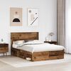vidaXL Bed Frame with Headboard Old Wood 140 x 190 cm Solid Pine Wood