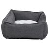 vidaXL Dog Bed Grey and White 85.5x70x23 cm Linen Look Fleece