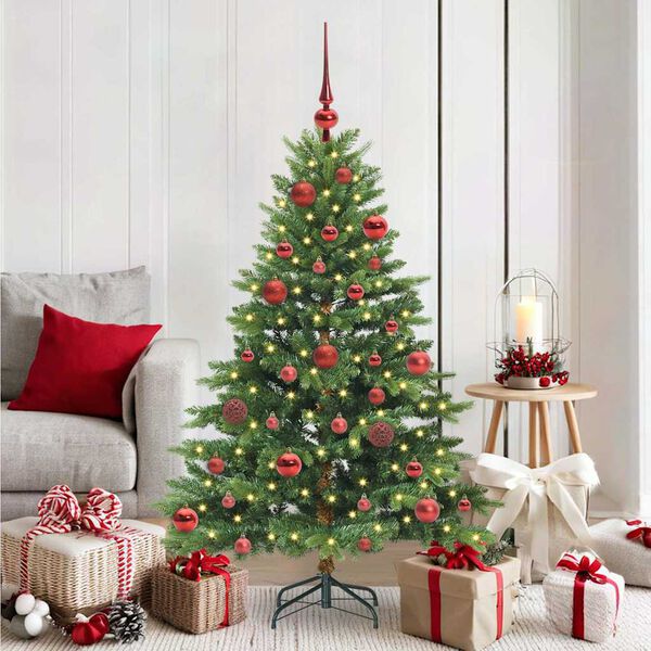 vidaXL Artificial Christmas Tree with 150 LEDs Green 150 cm PE and PVC