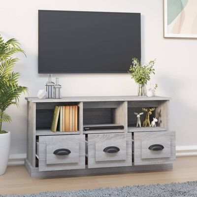 vidaXL TV Cabinet Grey Sonoma 100x35x50 cm Engineered Wood