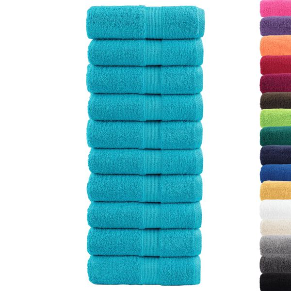 vidaXL Premium Wash Towels SOLUND 10 pcs Turquoise 30x30 cm 600 gsm