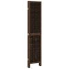 vidaXL Room Divider 5 Panels Dark Brown Solid Wood Paulownia