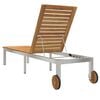 vidaXL Sun Lounger Oil Natural 205 x 53 x 100 cm Solid Acacia Wood
