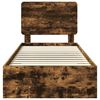vidaXL Bed Frame with Headboard Smoked Oak 75 x 190 cm Engineered Wood