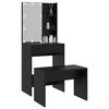 vidaXL Dressing Table Set with LED Black Engineered Wood