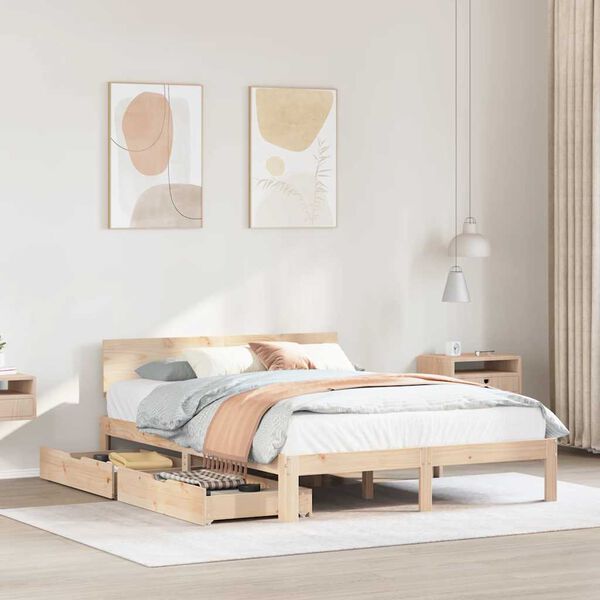vidaXL Bed Frame with Drawers without Mattress 160x200 cm