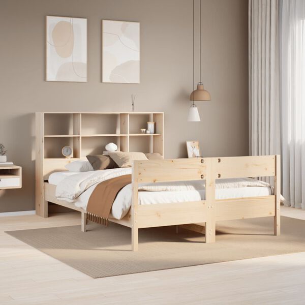 vidaXL Bookcase Bed without Mattress 120x200cm Solid Wood Pine