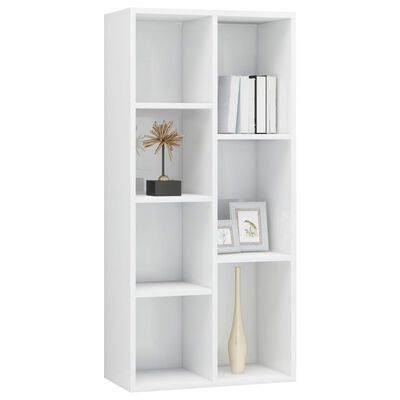 vidaXL Book Cabinet High Gloss White 50x25x106 cm Engineered Wood