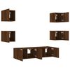 vidaXL 6 Piece TV Wall Units with LED Brown Oak Engineered Wood