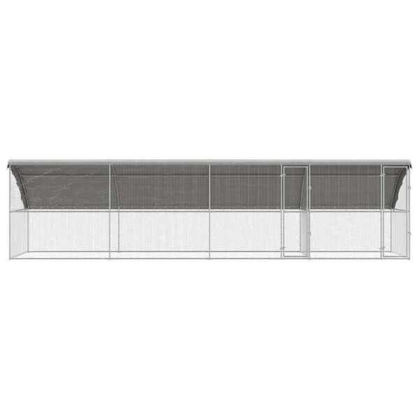vidaXL Chicken Cage 4 pcs Silver 800 x 200 x 198.5 cm Galvanised Steel