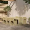 vidaXL 7 Piece Garden Dining Set Impregnated Pinewood