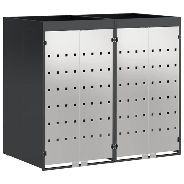 vidaXL Wheelie Bin Storage for 2 Bins Anthracite 136 x 77.5 x 121.5 cm