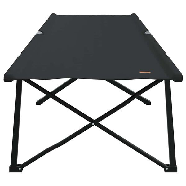 vidaXL Folding Camping Bed Manual Black 206 x 76 x 74 cm Oxford fabric
