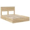 vidaXL Storage Bed with Drawer Sonoma Oak 140 x 190 cm Engineered Wood