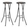 vidaXL Folding Bar Stools 2 pcs HDPE and Steel Brown Rattan Look
