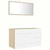 vidaXL Bathroom Furniture Set | White and sonoma oak | Engineered wood