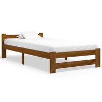 vidaXL Bed Frame Honey Brown Solid Pine Wood 100x200 cm