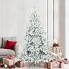 vidaXL Artificial Hinged Christmas Tree White 210 cm PVC and Steel