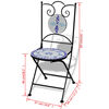 vidaXL 3 Piece Bistro Set Ceramic Tile Blue and White