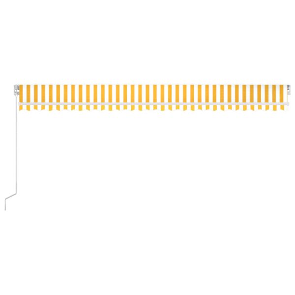 vidaXL Manual Retractable Awning 600x350 cm Yellow and White