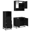 vidaXL Bathroom Furniture Set 3 pcs Black Oak Engineered Wood