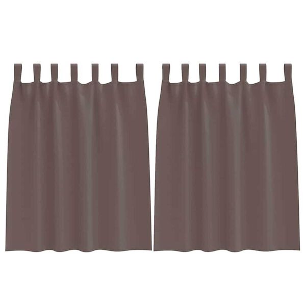 vidaXL Blackout Curtains with Rings 2 pcs Dark Brown 140 x 140 cm