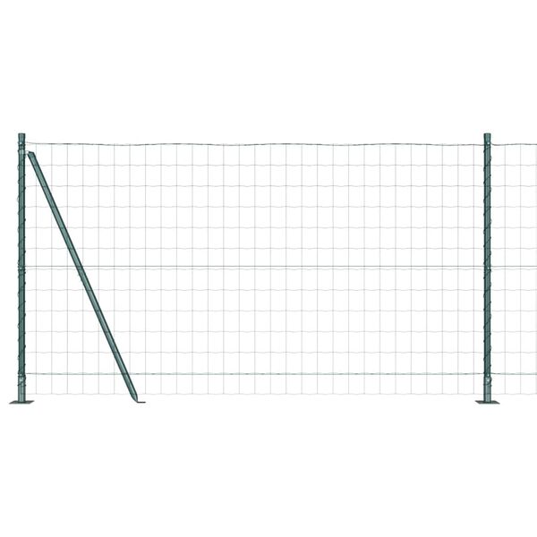vidaXL Fence with Post Green 1.2 x 10 m Steel and PVC