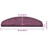 vidaXL Stair Mats 30 pcs 65x21x4 cm Dark Purple Half Round Large