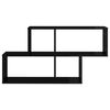 vidaXL Wall Shelf High Gloss Black 100x18x53 cm Engineered Wood