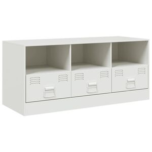 vidaXL TV Cabinet White 99x39x44 cm Steel