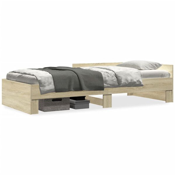 vidaXL Bed Frame without Mattress Sonoma Oak 100x200 cm Engineered Wood