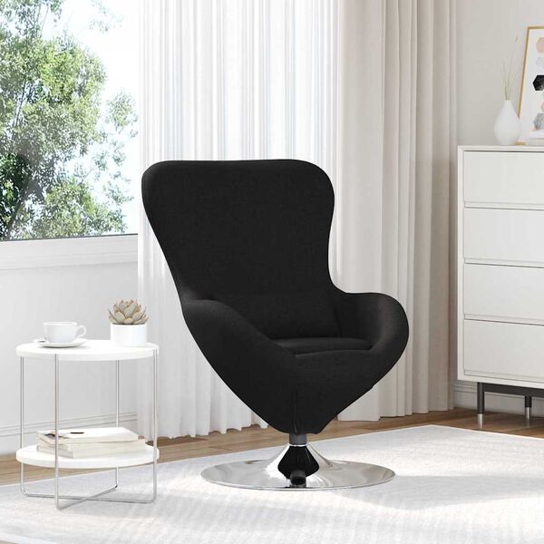 vidaXL Egg Chair Black 63 x 73 x 90 cm Fabric