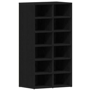 vidaXL Shoe Rack Black Oak 54x34x100.5 cm Engineered Wood